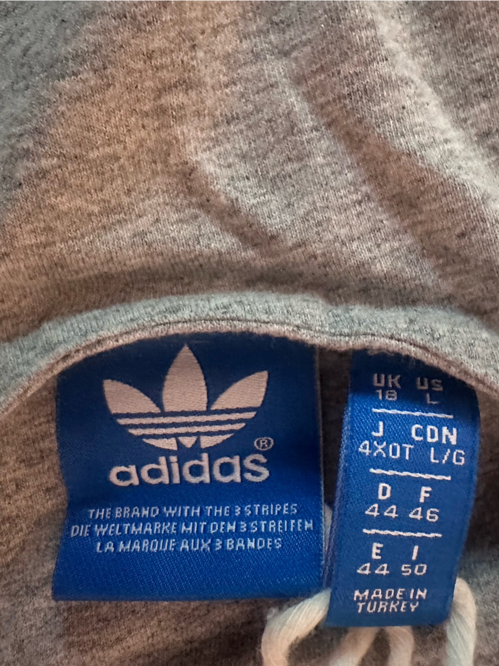 adidas Gray Sports Bra with Pink and Black Striped Band - Picture 3 of 3
